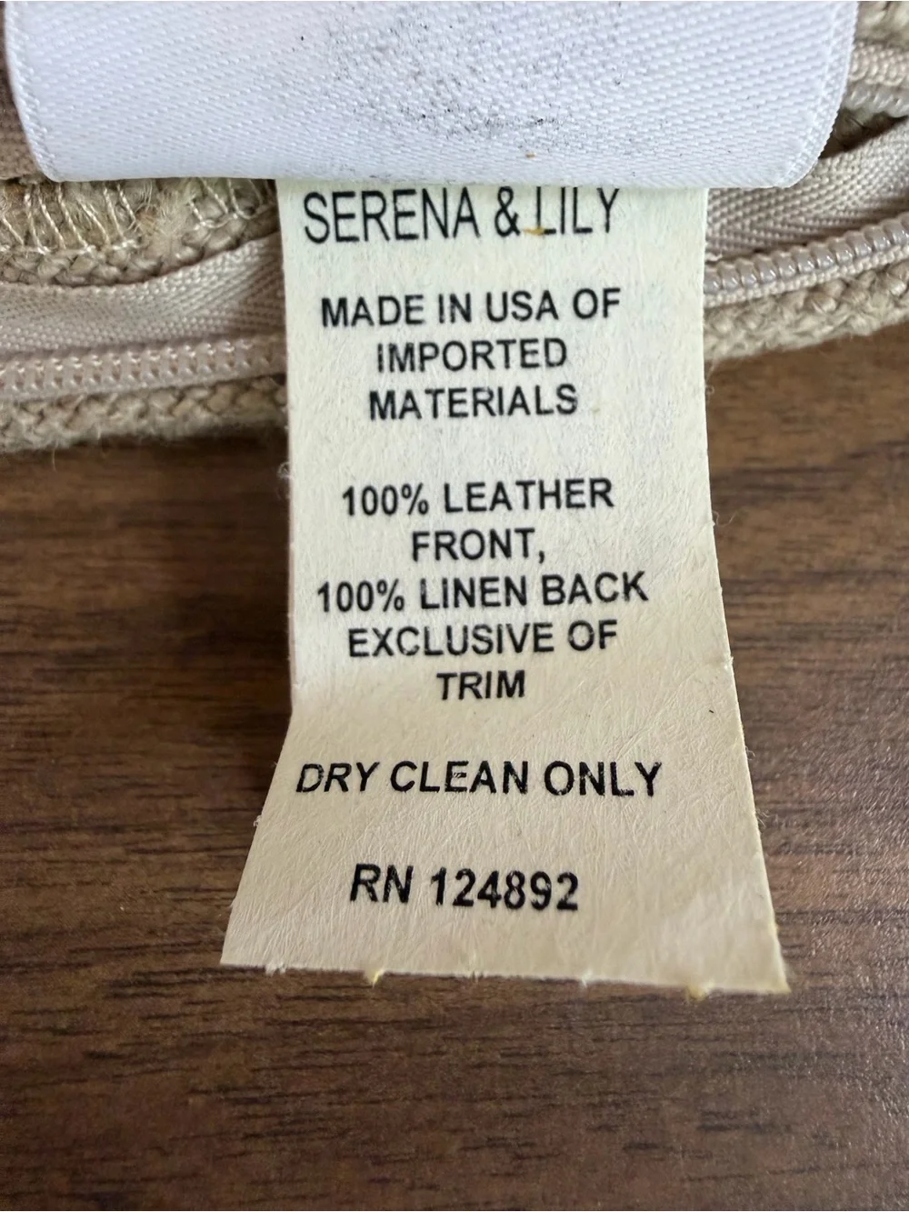 Serena & Lily Leather Linen Pillow Cover Mustard Yellow 12x18 Lumbar